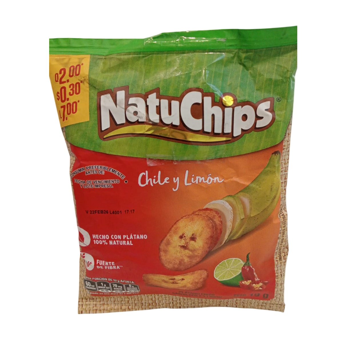 Natuchips Chile y Limon 19g